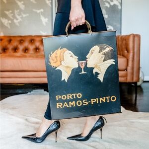 Vintage brass Porto Ramos-Pinto bag.